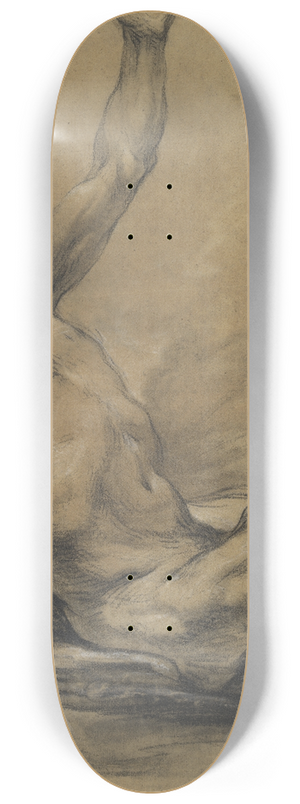 Jean-Baptiste Deshays - Seated Satyr Leaning Backward (recto) 8.25 inch art skate deck