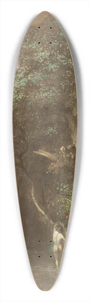 Constant Troyon - Bathers by a Giant Oak 39.3 inch art pintail longboard deck