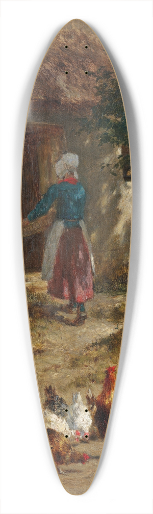 Constant Troyon - Hhner vor einem Bauernhaus 39.3 inch art pintail longboard deck
