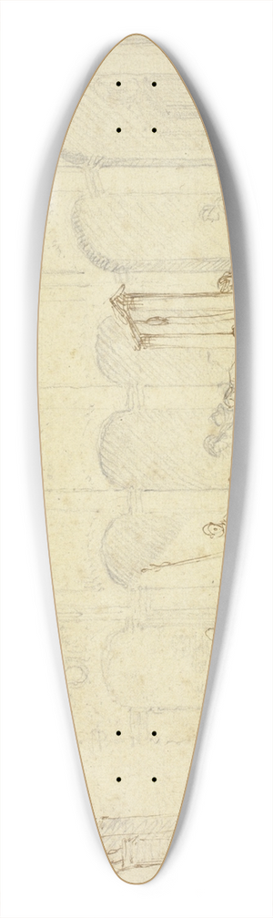 Cornelis De Wael - Wounded Soldiers in a Courtyard on Town Square 39.3 inch art pintail longboard deck