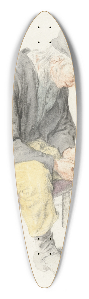 Cornelis Dusart - Seated Man Reading, Facing Right 39.3 inch art pintail longboard deck
