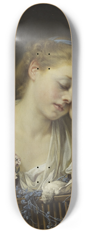 Jean-Baptiste Greuze - A Girl With A Dead Canary 8.25 inch art skate deck