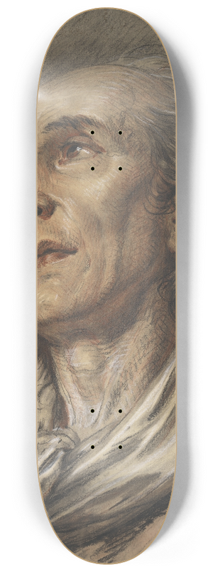 Jean-Baptiste Greuze - Bust Of An Old Man 8.25 inch art skate deck