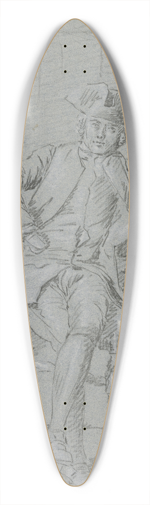 Cornelis Troost - A sitting cavalier 39.3 inch art pintail longboard deck