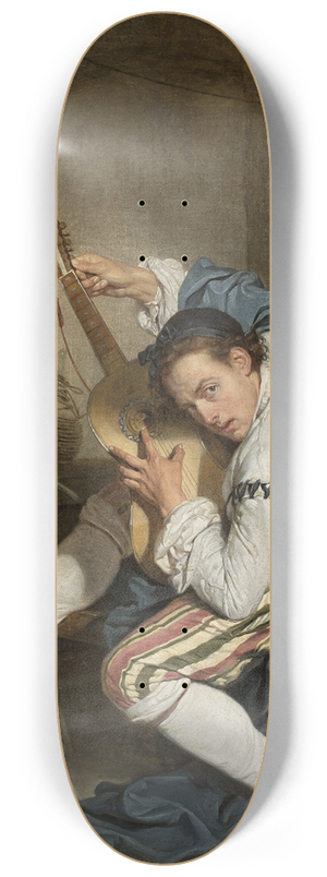 Jean-Baptiste Greuze - Guitar player 8.25 inch art skate deck