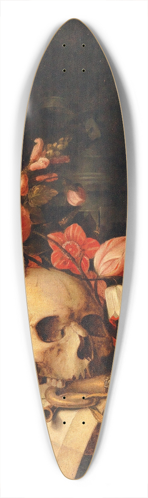 Cornelius Norbertus Gijsbrechts - A trompe-loeil vanitas still life 39.3 inch art pintail longboard deck