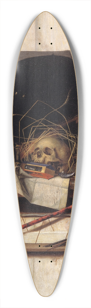 Cornelius Norbertus Gijsbrechts - Trompe Loeil With Studio Wall And Vanitas Still Life 39.3 inch art pintail longboard deck