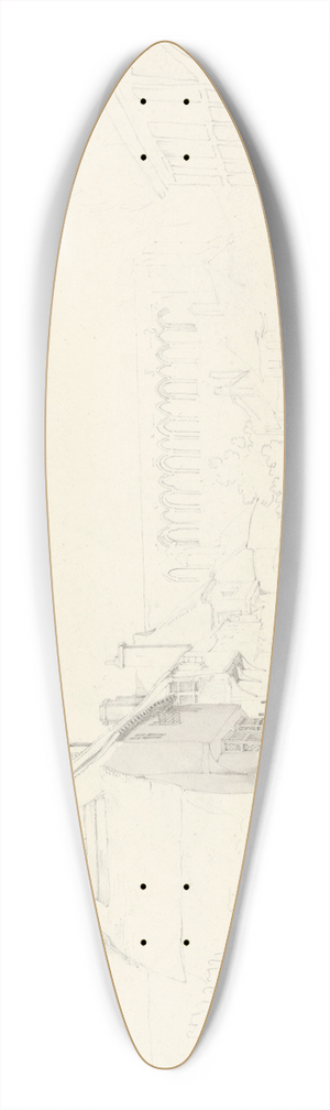 Cornelius Varley - At St. Albans 39.3 inch art pintail longboard deck