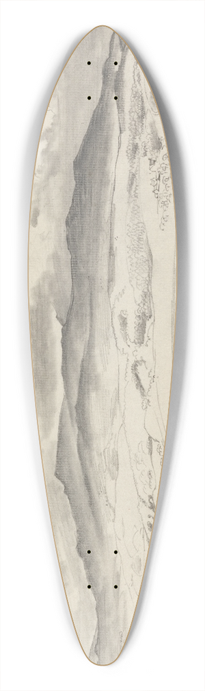Cornelius Varley - Mountain Panorama in Wales, Cader Idris 39.3 inch art pintail longboard deck