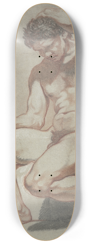 Jean-Baptiste Greuze - Sitzender mnnlicher Akt 8.25 inch art skate deck