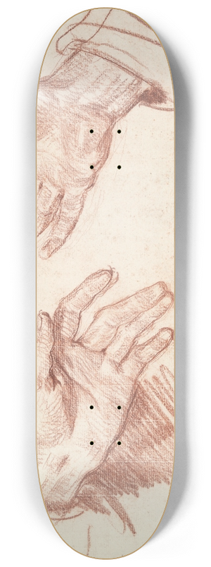 Jean-Baptiste Greuze - Study of 2Hands 8.25 inch art skate deck