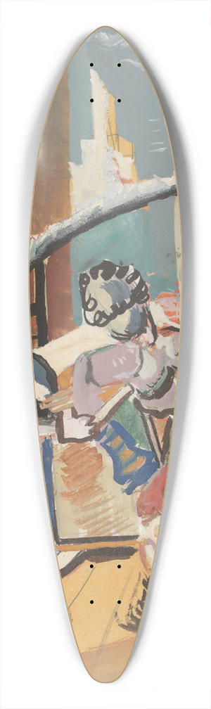 Cyprin Majernk - Study for Painting in a Circus Setting 39.3 inch art pintail longboard deck