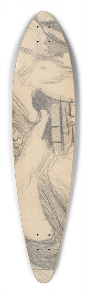Cyprin Majernk - Study for the Painting Seduction 39.3 inch art pintail longboard deck