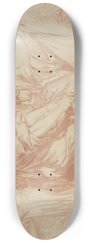 Jean-Baptiste Greuze - Two washerwomen 8.25 inch art skate deck