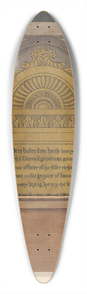 Daniel Lysons - Brass Plate for John Burnell from Drayton Church 39.3 inch art pintail longboard deck