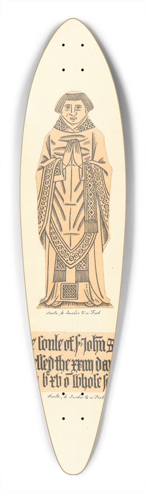 Daniel Lysons - Brass Plate Monument for John Stockton, West Wickham Church 39.3 inch art pintail longboard deck
