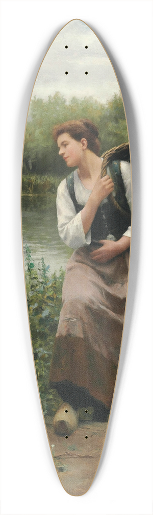 Daniel Ridgway Knight - A Woman with a Basket 39.3 inch art pintail longboard deck