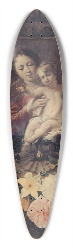 Daniel Seghers - Vierge  lenfant dans une couronne de fleurs 39.3 inch art pintail longboard deck
