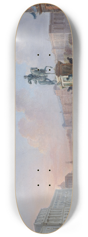 Jean-Baptiste Lallemand - La Monnaie, le Pont Royal et le Louvre, vus du terre-plein du Pont-Neuf 8.25 inch art skate deck