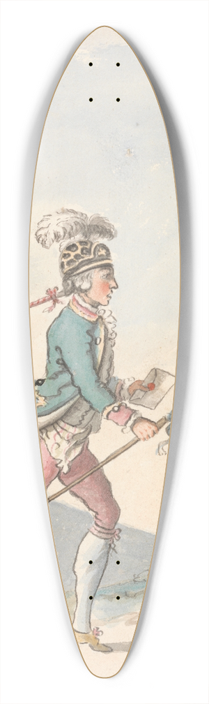 David Allan - A Running Postillion 39.3 inch art pintail longboard deck