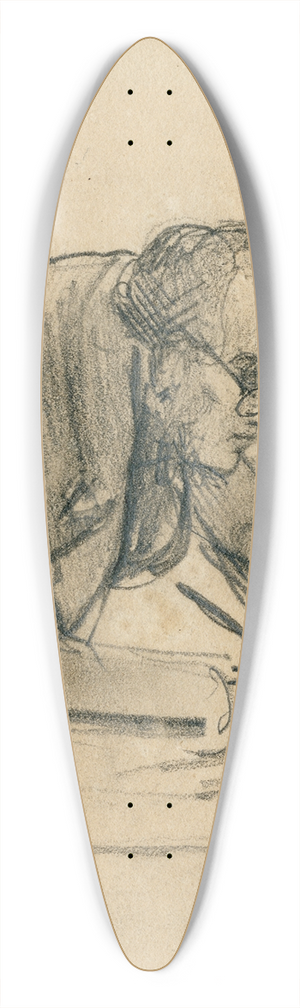 David Bles - Man writing 39.3 inch art pintail longboard deck