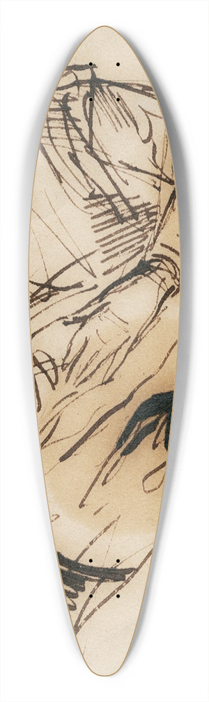 David Bles - Woman attending a sick man 39.3 inch art pintail longboard deck