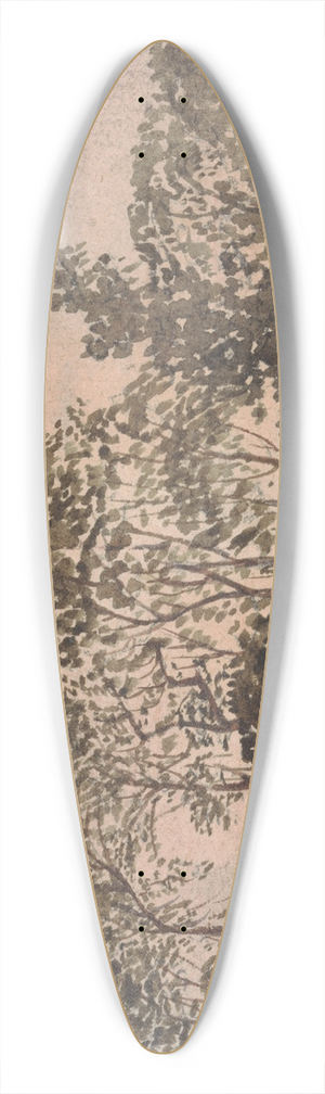 David Charles Read - Landscape with trees 39.3 inch art pintail longboard deck