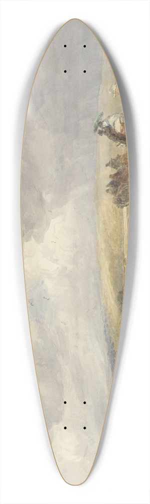 David Cox - Landschap met reizigers 39.3 inch art pintail longboard deck
