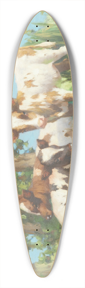 David Gauld - Three Calves 39.3 inch art pintail longboard deck