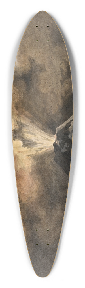 David Humbert de Superville - An erupting volcano by night 39.3 inch art pintail longboard deck
