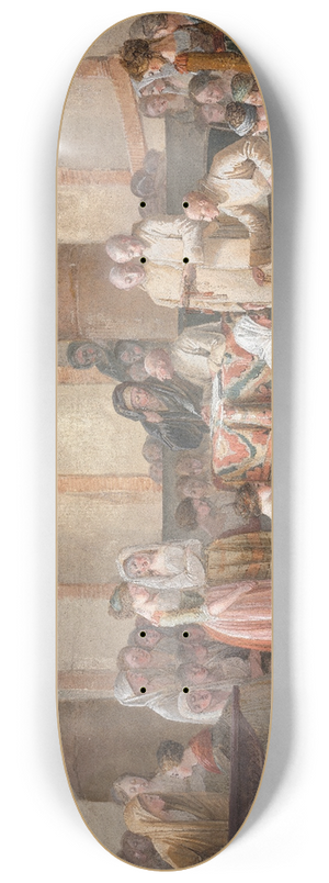 Jean-Baptiste Mallet - The Distribution of Rosaries 8.25 inch art skate deck