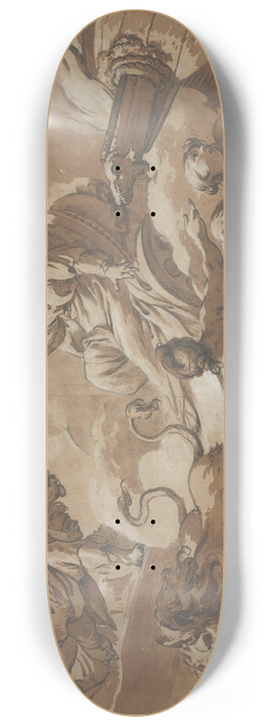 Jean Baptiste Marie Pierre - Cybele Prevents Turnus from Setting Fire to the Trojan Fleet by Transforming the Ships into Sea Goddesses 8.25 inch art skate deck