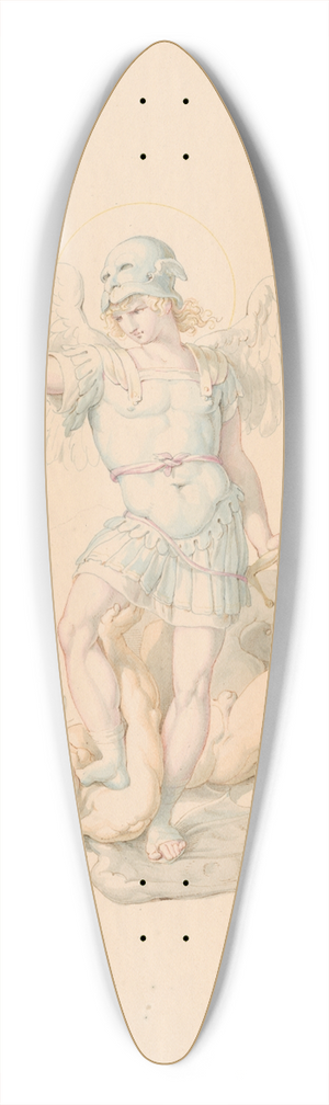 David Humbert de Superville - St. Michael vertrapt de duivel 39.3 inch art pintail longboard deck