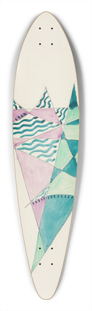 David Kakabadz - Abstraction Based on Sails, VIII 39.3 inch art pintail longboard deck