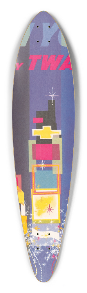 David Klein - Fly TWA New York 39.3 inch art pintail longboard deck