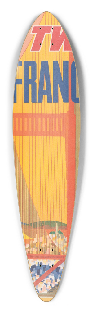 David Klein - Fly TWA  San Francisco 39.3 inch art pintail longboard deck
