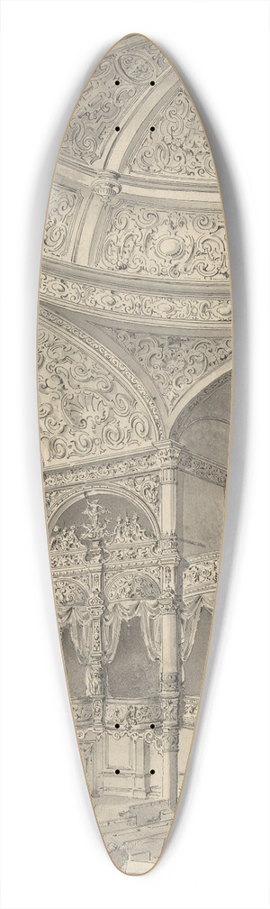 David Roberts - Interior of a theatre 39.3 inch art pintail longboard deck