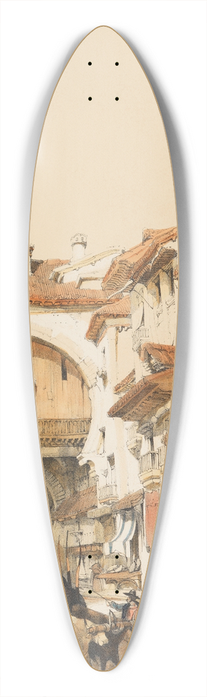David Roberts - Sketches in Spain 39.3 inch art pintail longboard deck