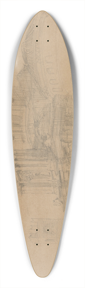 David Roberts - The Duomo at Brescia 39.3 inch art pintail longboard deck