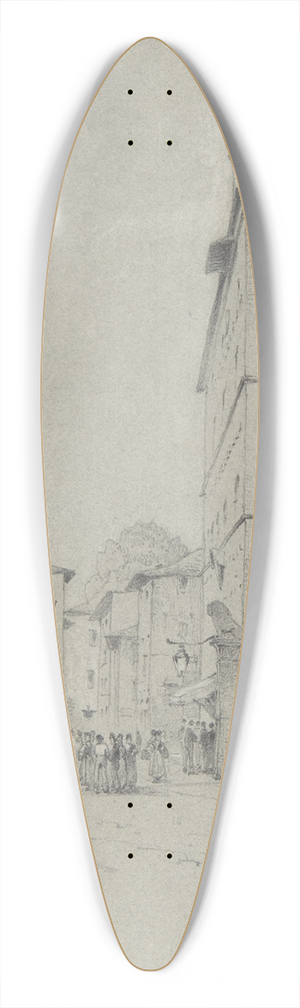 David Roberts - The Palazzo dei Priori, Volterra 39.3 inch art pintail longboard deck