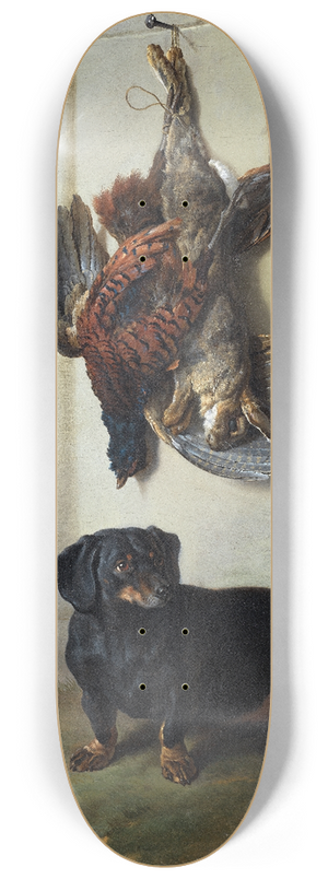 Jean-Baptiste Oudry - The Dachshound Pehr with Dead Game and Rifle 8.25 inch art skate deck