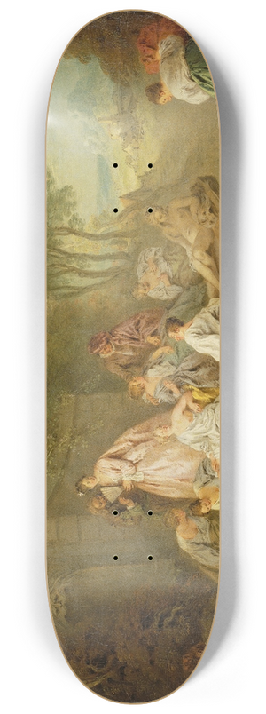 Jean-Baptiste Pater - Bathing Party in a Park 8.25 inch art skate deck