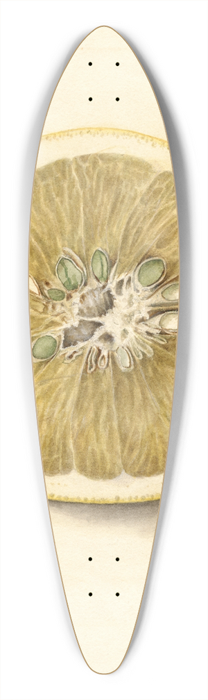Deborah Griscom Passmore - Citrus paradisi: Silver Cluster 39.3 inch art pintail longboard deck