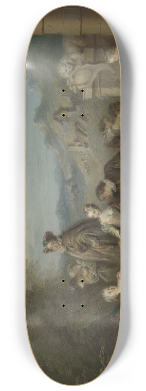Jean-Baptiste Pater - Fte galante in a Landscape 8.25 inch art skate deck