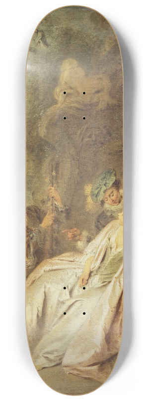 Jean-Baptiste Pater - Fte galante with Six Figures near a Fountain 8.25 inch art skate deck