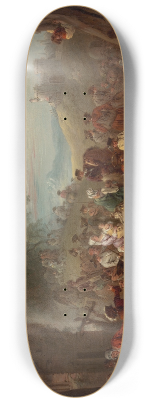 Jean-Baptiste Pater - Troops on the March 8.25 inch art skate deck