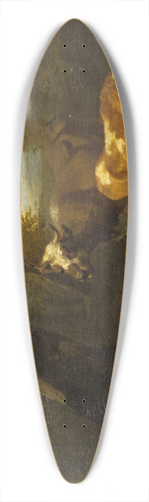 Dirck van Bergen - Cattle at the Watering Place 39.3 inch art pintail longboard deck