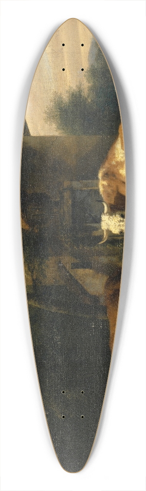 Dirck van Bergen - Grazing Cattle 39.3 inch art pintail longboard deck