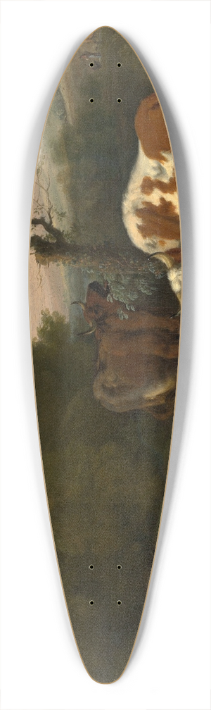 Dirck van Bergen - Landscape with a Shepherd 39.3 inch art pintail longboard deck