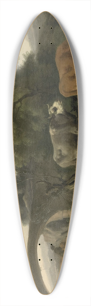 Dirck van Bergen - Landscape with Herdsmen and Cattle 39.3 inch art pintail longboard deck